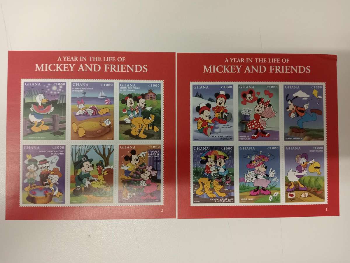 DISNEY-SCARCE, 2 LARGE  SHEETS  ALL POST OFFICE FRESH