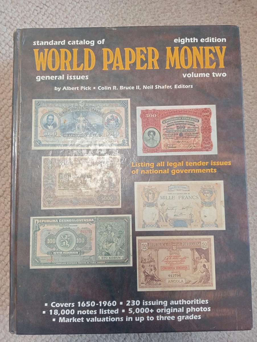 1066 PAGE HARD COVER CATALOGUE OF WORLD BANK NOTES-NICE CONDITION