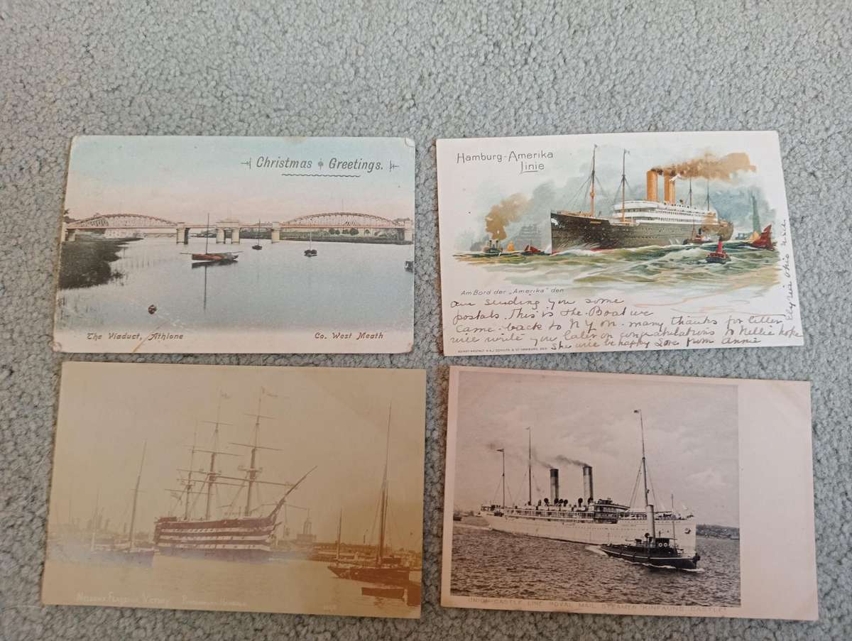 12 EARLY 1900`s  POSTCARDS-Buildings, Ships,Nature and more