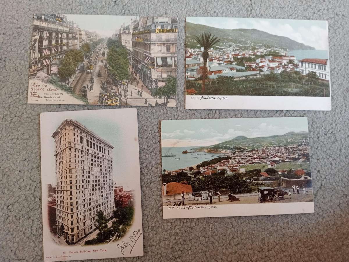 12 EARLY 1900`s  POSTCARDS-Buildings, Ships,Nature and more
