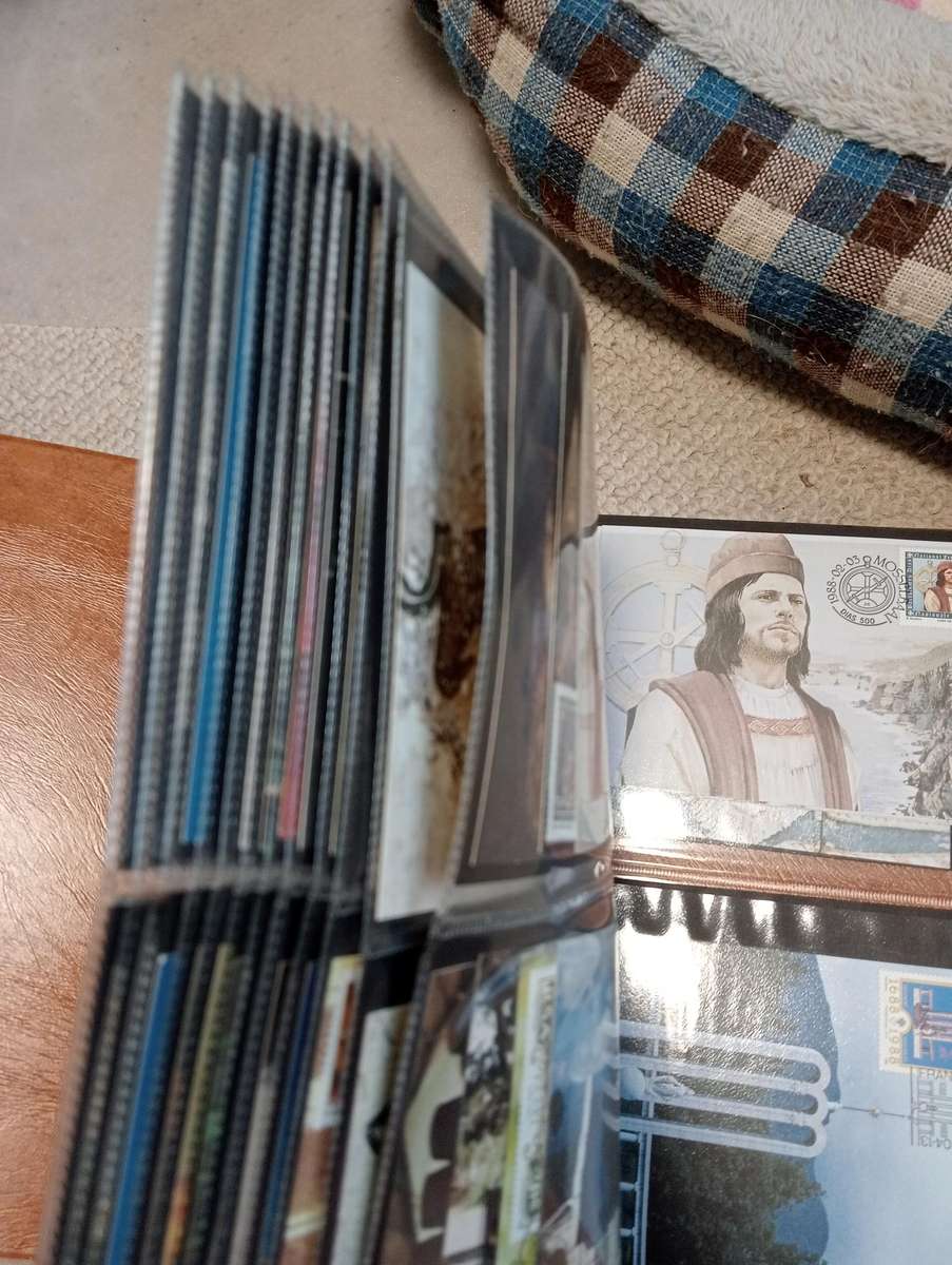 15 DOUBLE SIDED very fine postcard,airmail type ALBUM many date cards included.