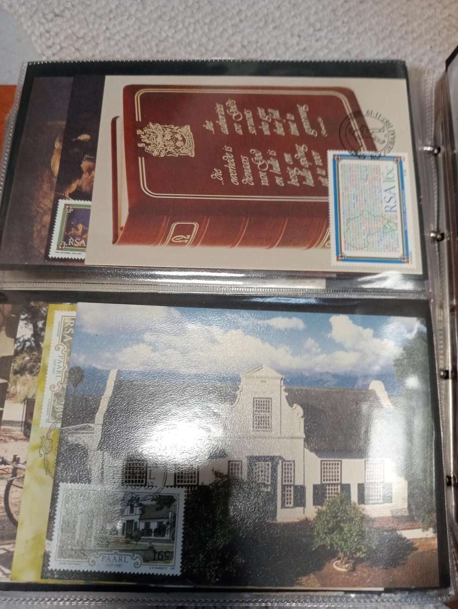 15 DOUBLE SIDED very fine postcard,airmail type ALBUM many date cards included.