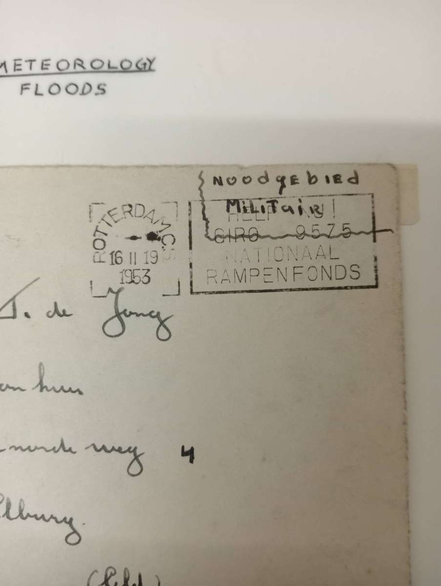 NETHERLANDS-VERY SCARCE " FLOOD COVER " WRITTEN UP