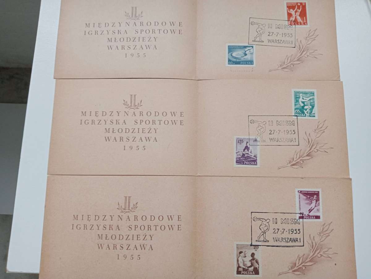 6 SCARCE 1955 POLISH ITEMS-COLOUR CHANGES