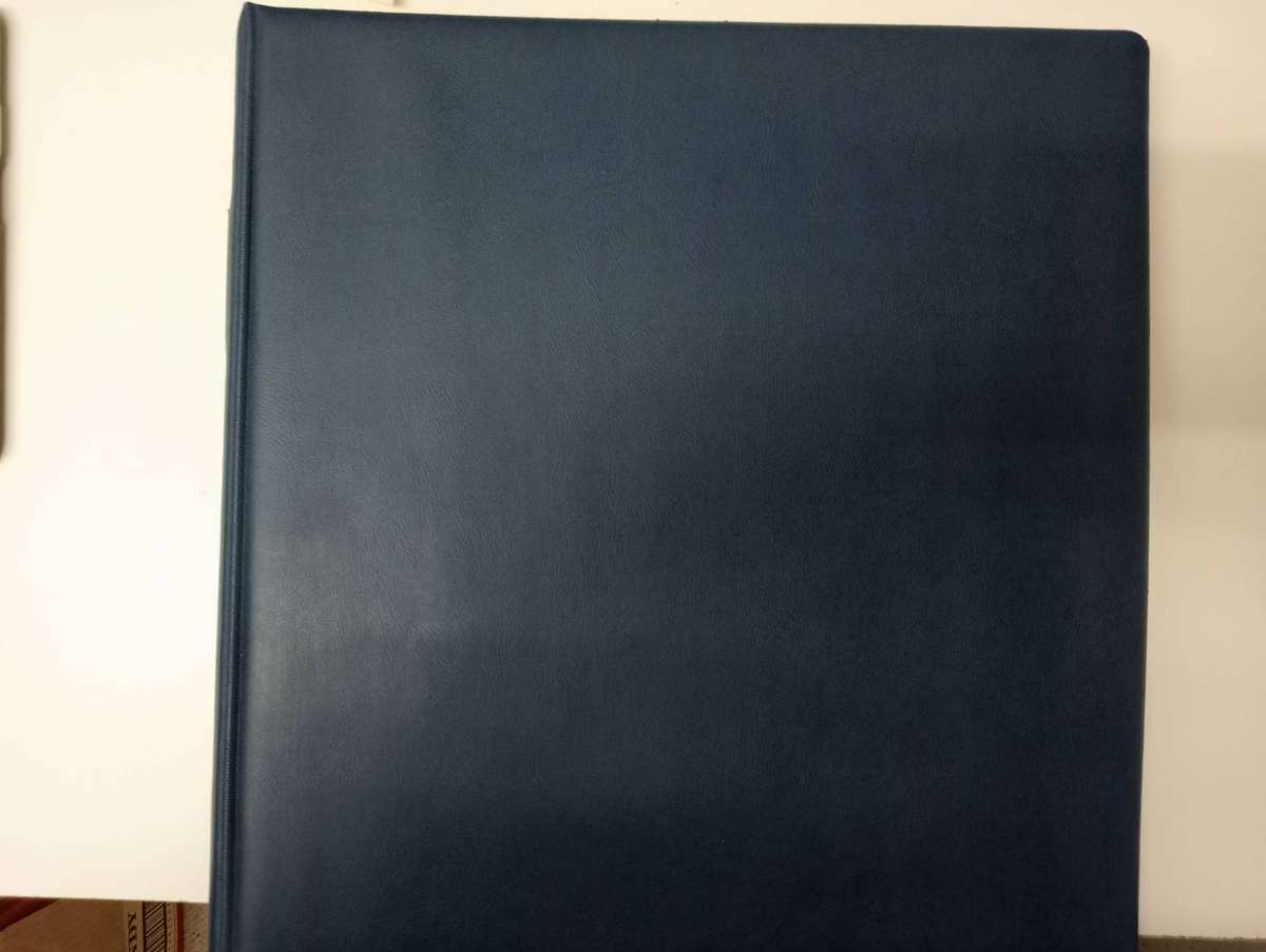 EXPENSIVE LINDNER STAINLESS STEEL ALBUM UNO MOSTLY EMPTY SOME BLOCKS UMM-many pages