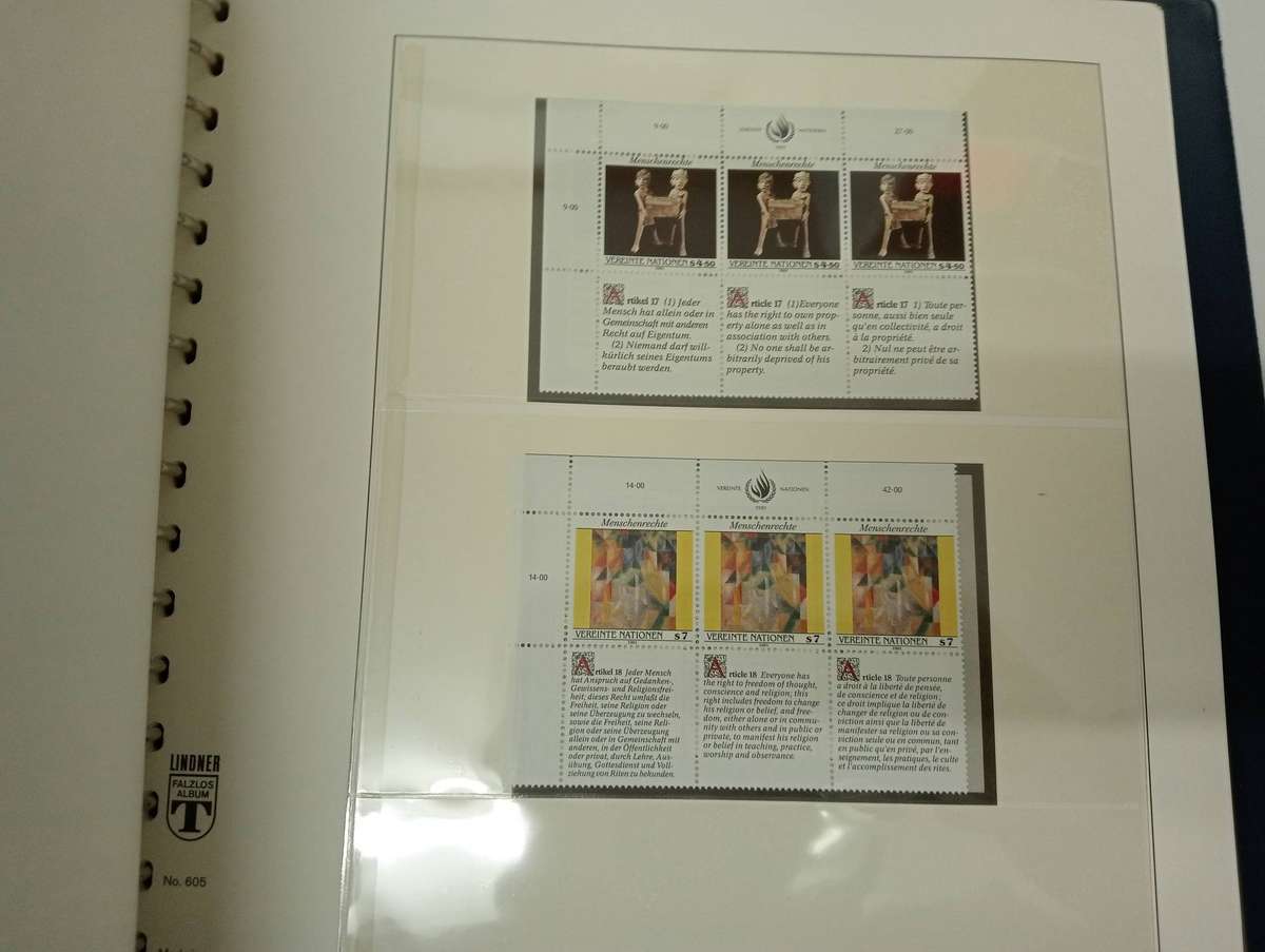 EXPENSIVE LINDNER STAINLESS STEEL ALBUM UNO MOSTLY EMPTY SOME BLOCKS UMM-many pages