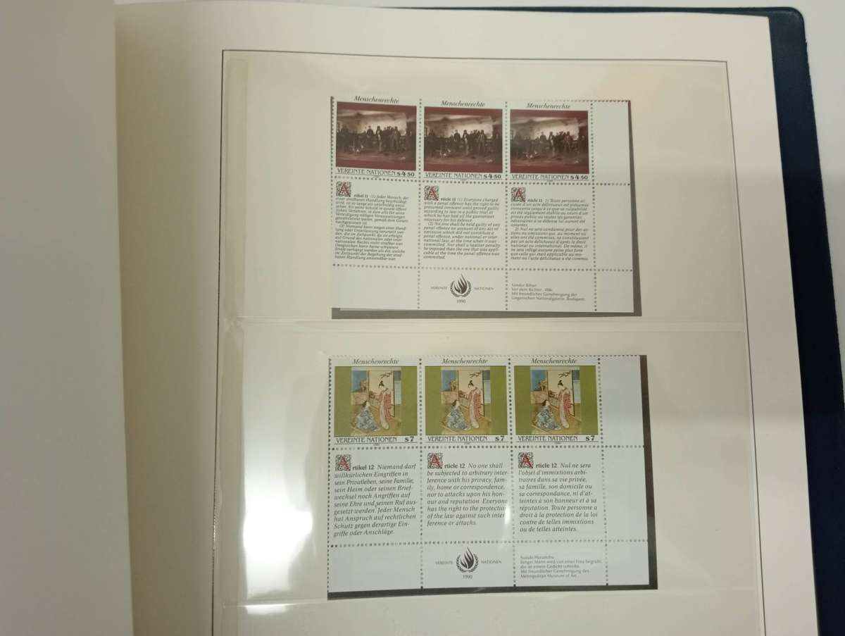 EXPENSIVE LINDNER STAINLESS STEEL ALBUM UNO MOSTLY EMPTY SOME BLOCKS UMM-many pages