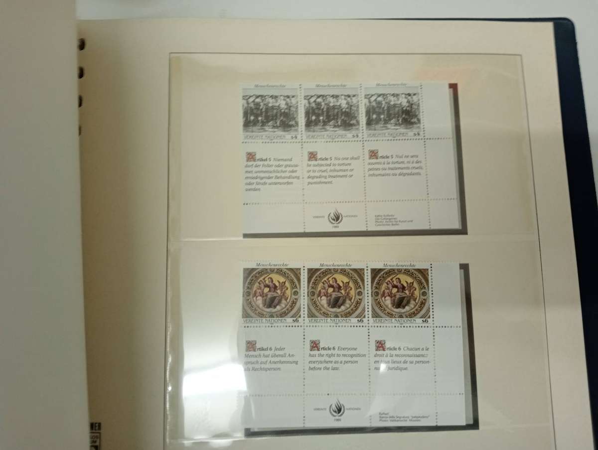 EXPENSIVE LINDNER STAINLESS STEEL ALBUM UNO MOSTLY EMPTY SOME BLOCKS UMM-many pages