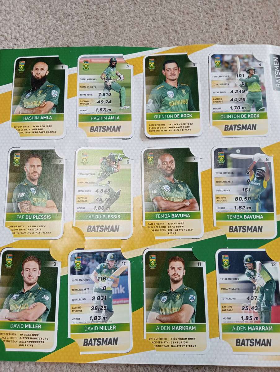 2019 CRICKET  COMPLETE COLLECTORS CARDS 60 CARDS IN BOOKLET