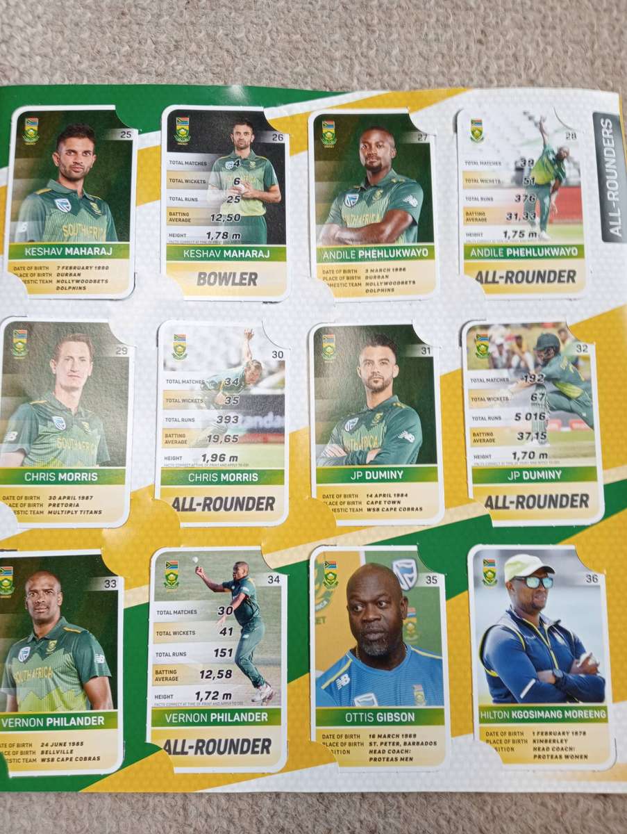 2019 CRICKET  COMPLETE COLLECTORS CARDS 60 CARDS IN BOOKLET