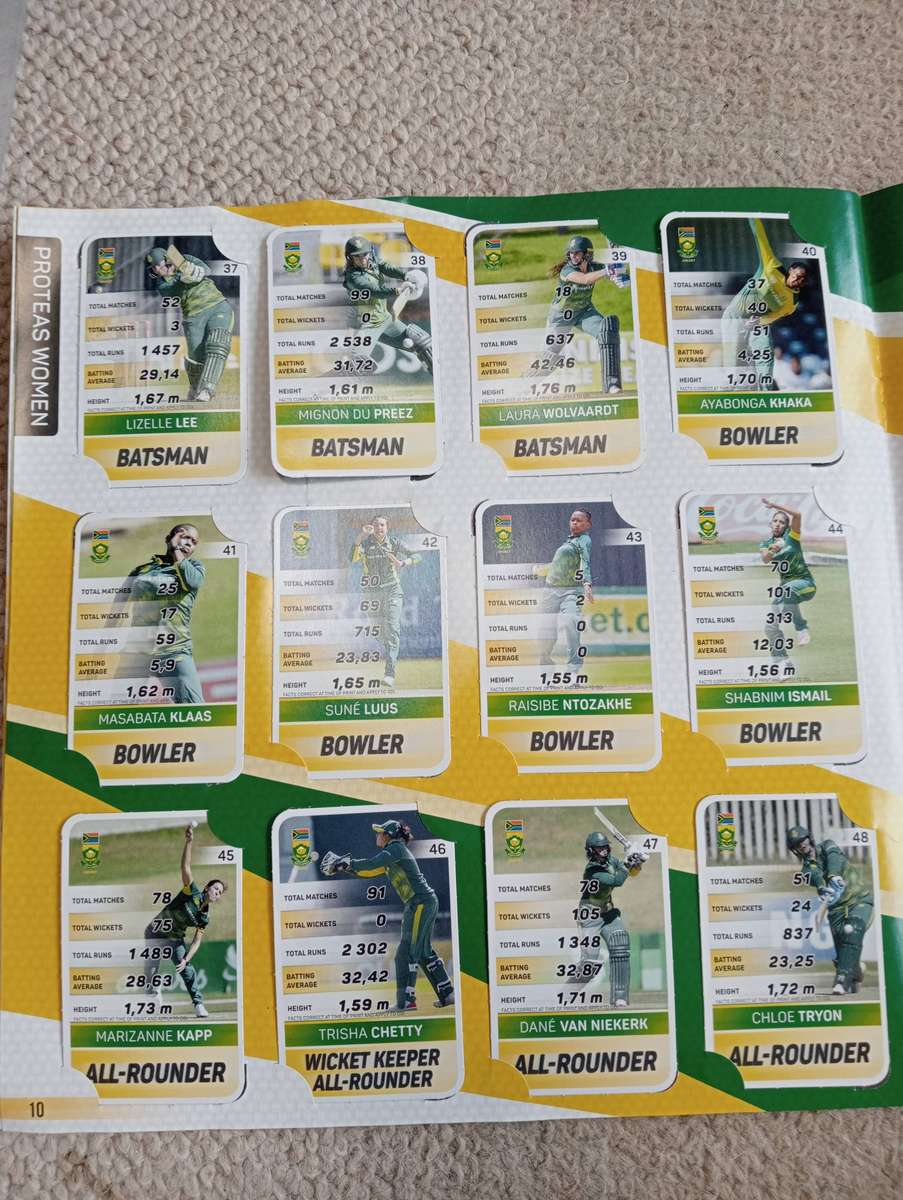 2019 CRICKET  COMPLETE COLLECTORS CARDS 60 CARDS IN BOOKLET