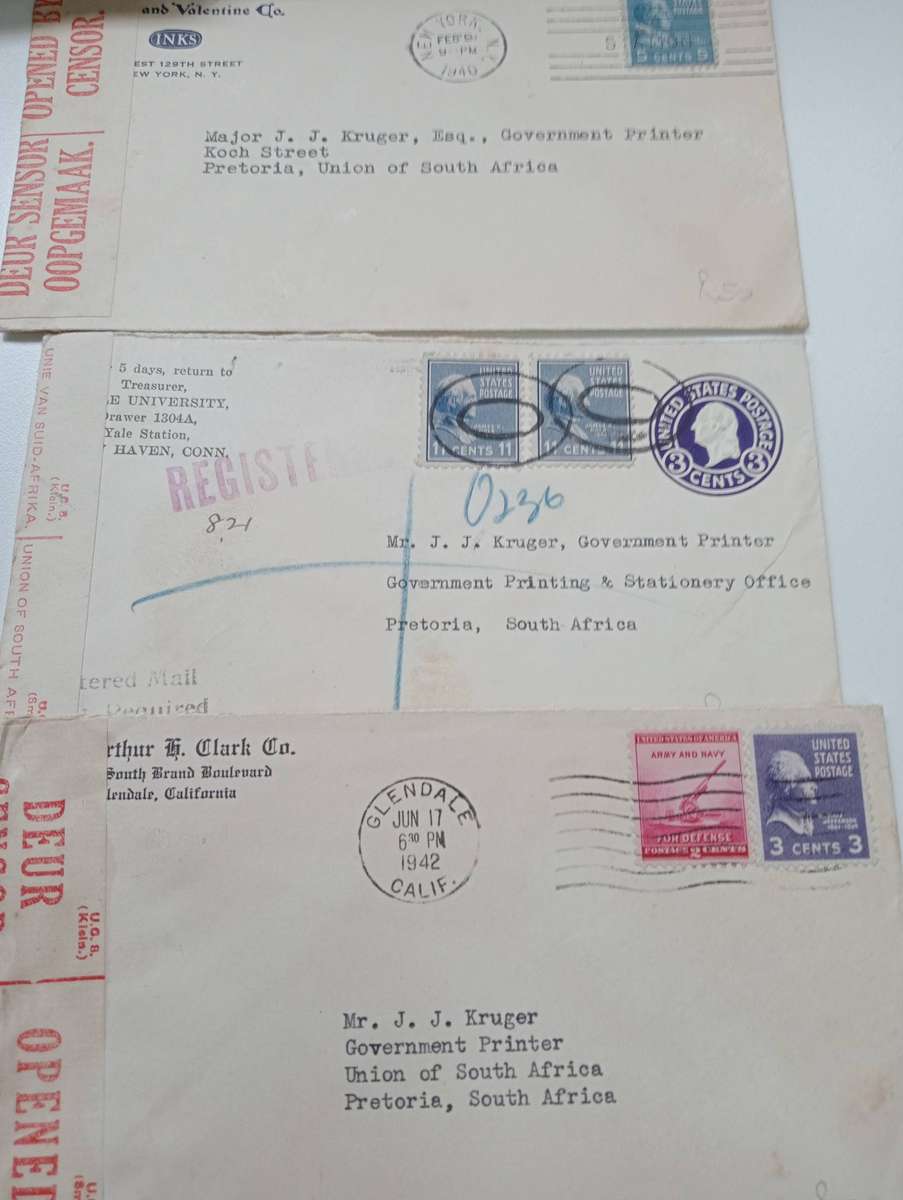 USA AND CANADA " CENSOR COVERS " etc 1 used with DOLLAR !!! NOTE THE ADDRESSEE !!!