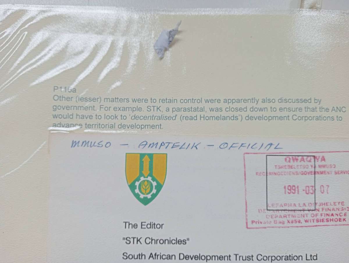 RSA-APARTHEID DOCUMENTS/COVERS  VERY FINE WRITTEN UP !!!