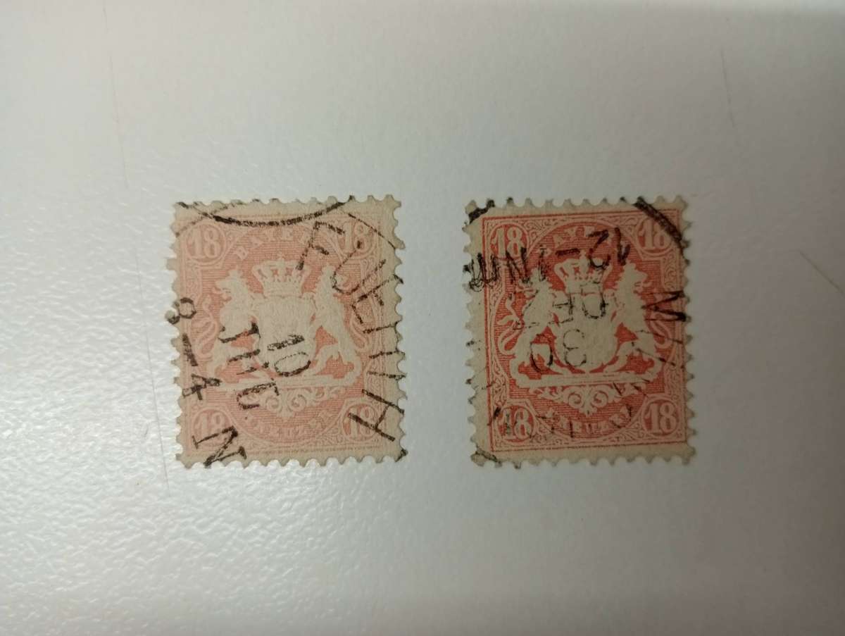 BAVARIA- Michel 27y and 36  R1800.00    SUPERB USED