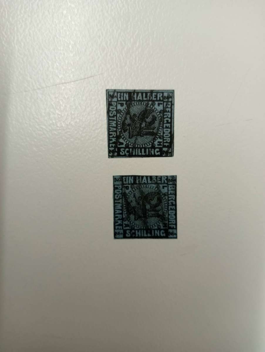 BERGEDORF- EXTREMELY RARE  R167 660.00   1861 Michel 1a and 1b