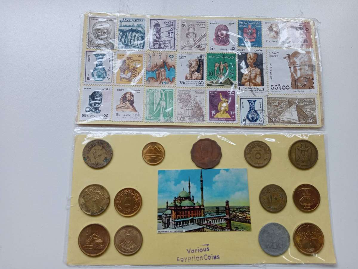 EGYPT-STAMPS AND COINS
