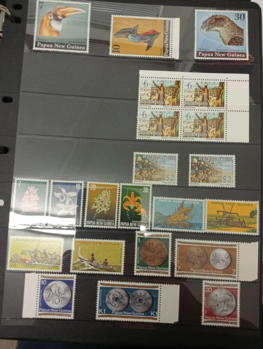 PAPUA NEW GUINEA-LOVELY COLLECTION CONTROLS AND MUCH MORE UMM odd minor light tone.12 FULL PAGES