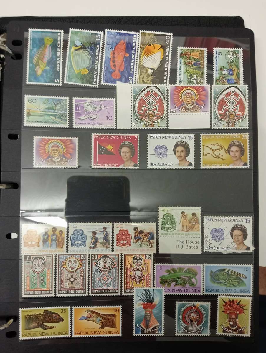 PAPUA NEW GUINEA-LOVELY COLLECTION CONTROLS AND MUCH MORE UMM odd minor light tone.12 FULL PAGES