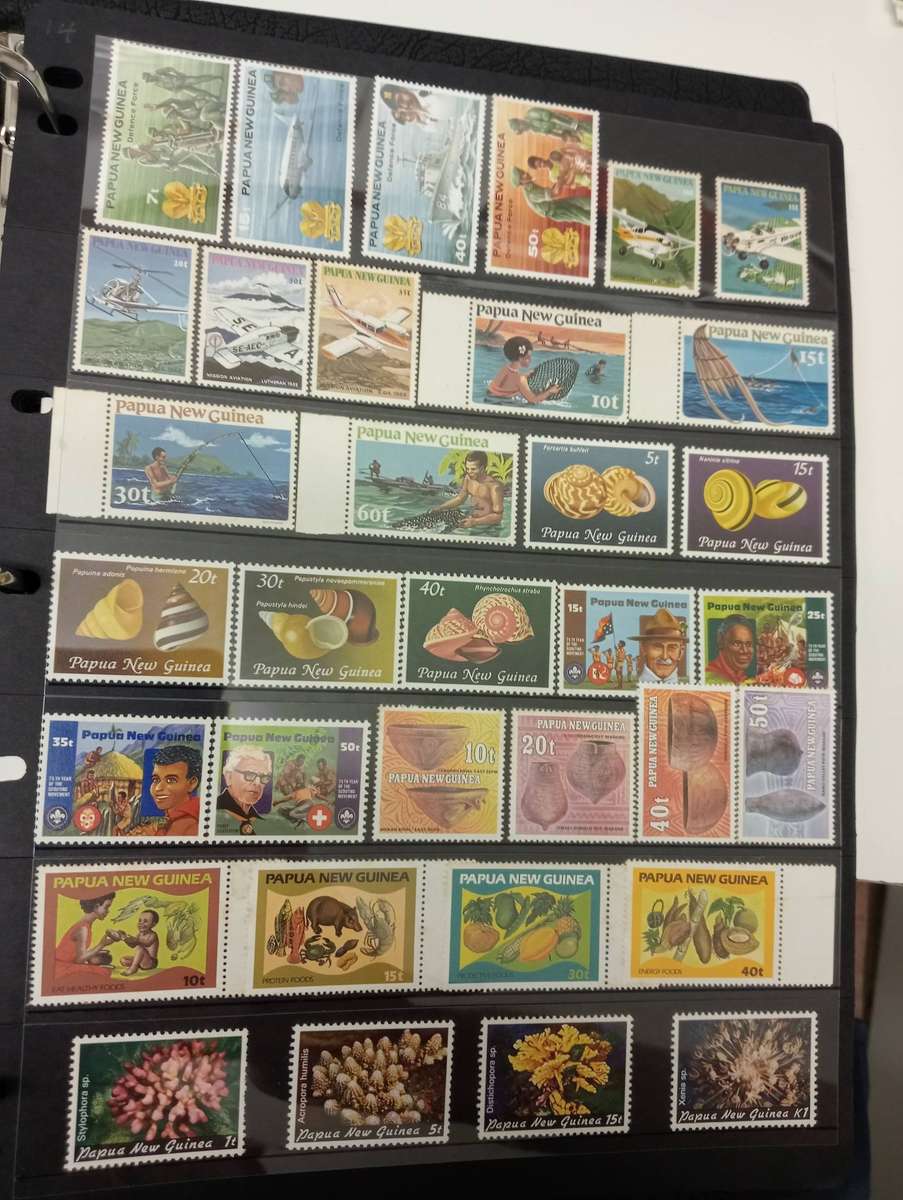 PAPUA NEW GUINEA-LOVELY COLLECTION CONTROLS AND MUCH MORE UMM odd minor light tone.12 FULL PAGES