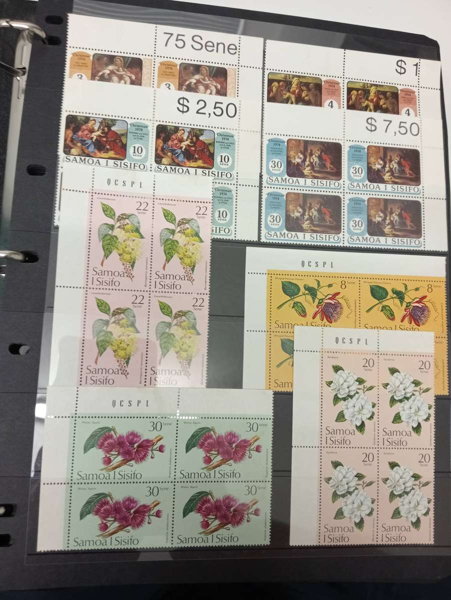 SAMOA-STUNNING COLLECTION ON 6 FULL PAGES OF BLOCKS umm light odd minor tone