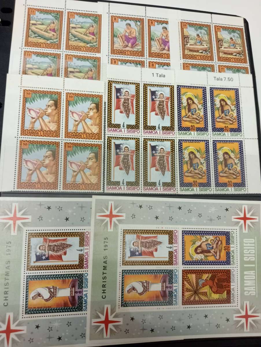 SAMOA-STUNNING COLLECTION ON 6 FULL PAGES OF BLOCKS umm light odd minor tone