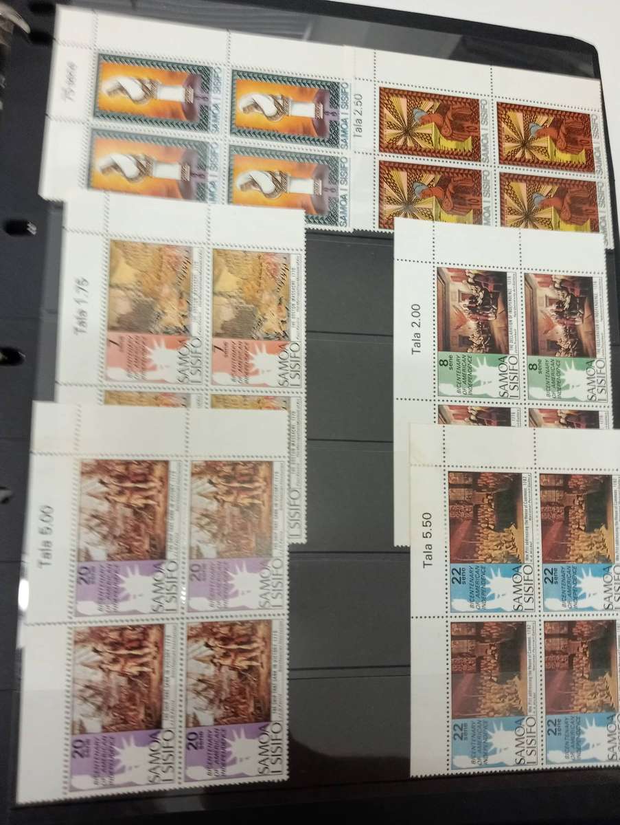 SAMOA-STUNNING COLLECTION ON 6 FULL PAGES OF BLOCKS umm light odd minor tone
