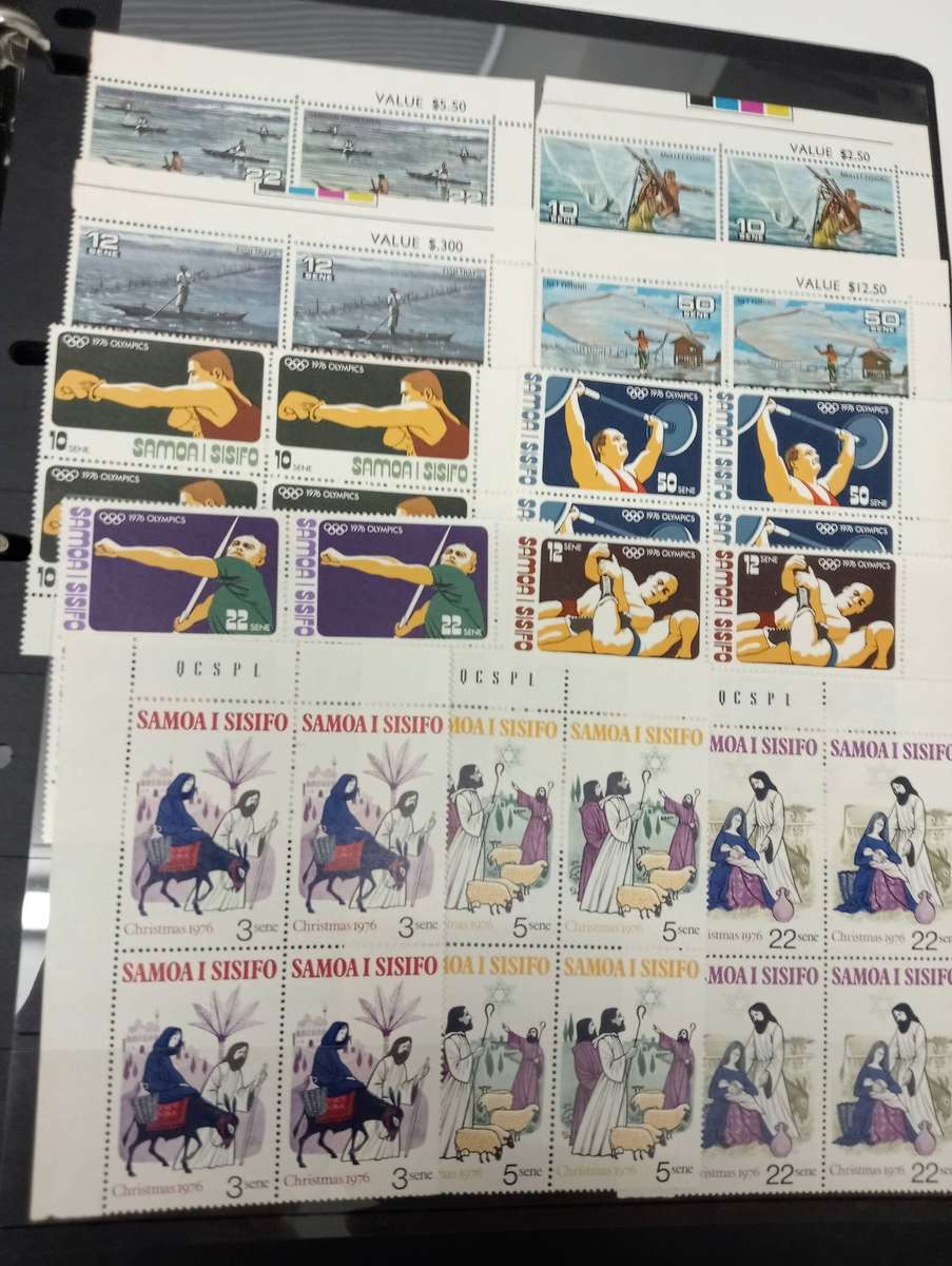 SAMOA-STUNNING COLLECTION ON 6 FULL PAGES OF BLOCKS umm light odd minor tone