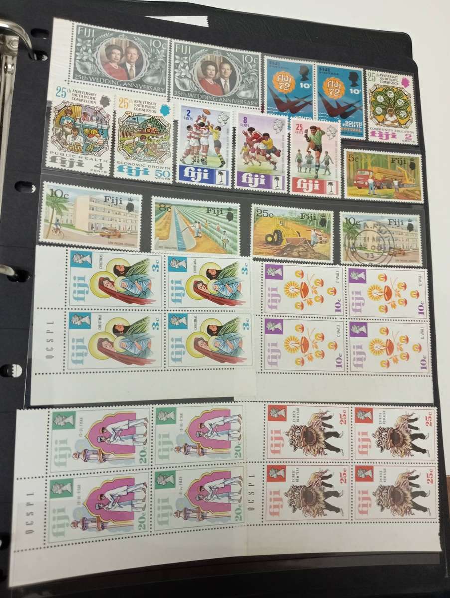 FIJI-STUNNING COLLECTION ON 5 FULL PAGES OF BLOCKS umm light odd minor tone