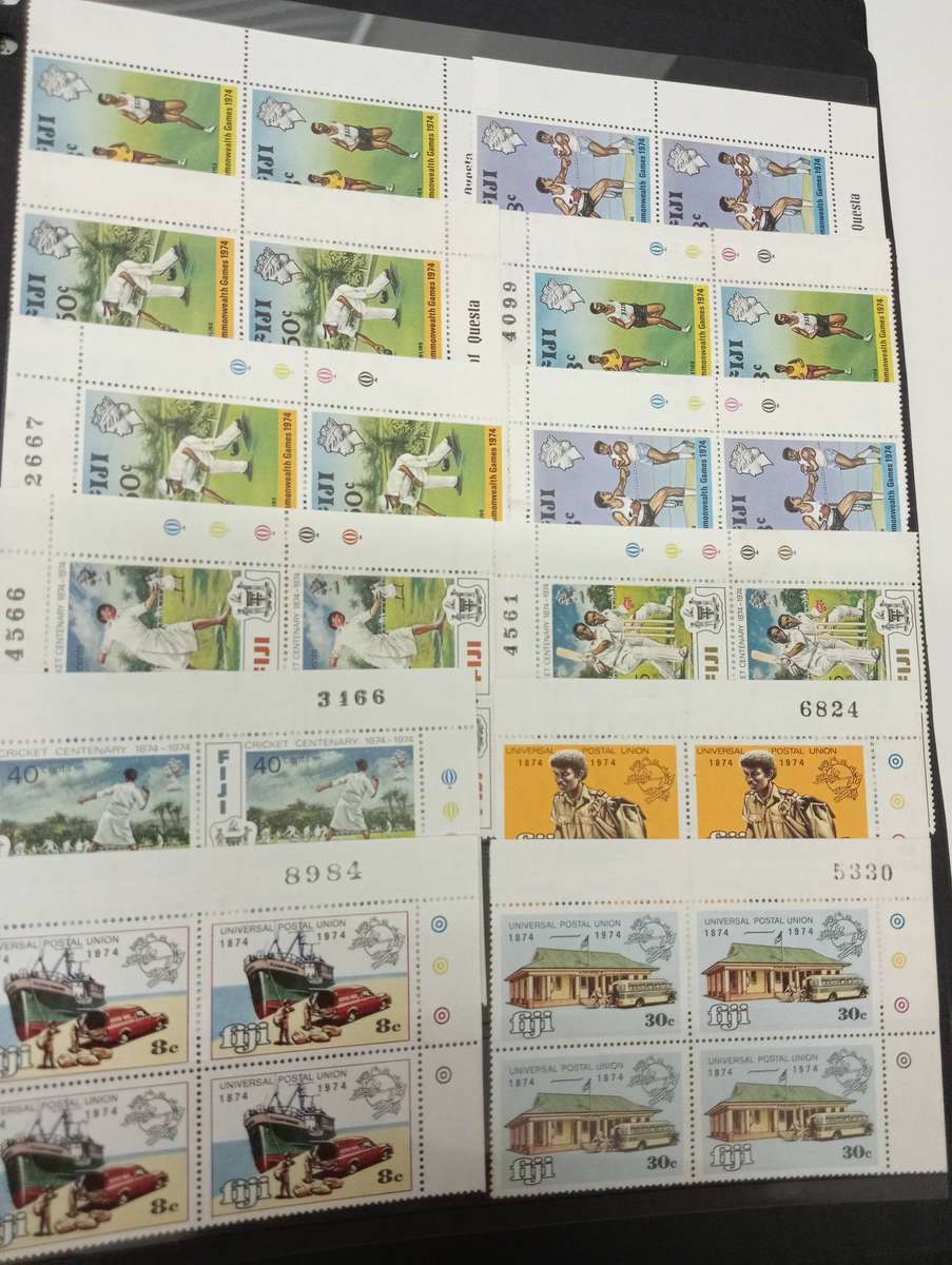 FIJI-STUNNING COLLECTION ON 5 FULL PAGES OF BLOCKS umm light odd minor tone