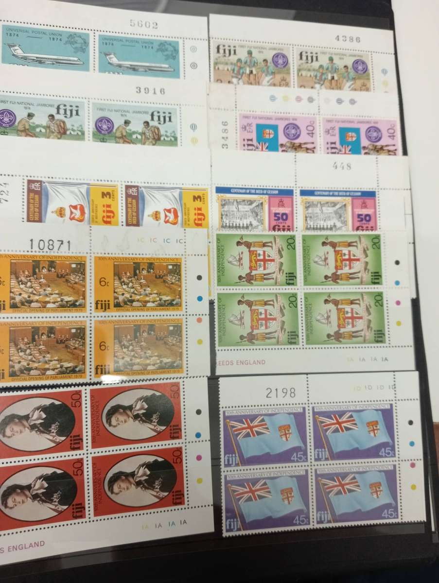 FIJI-STUNNING COLLECTION ON 5 FULL PAGES OF BLOCKS umm light odd minor tone