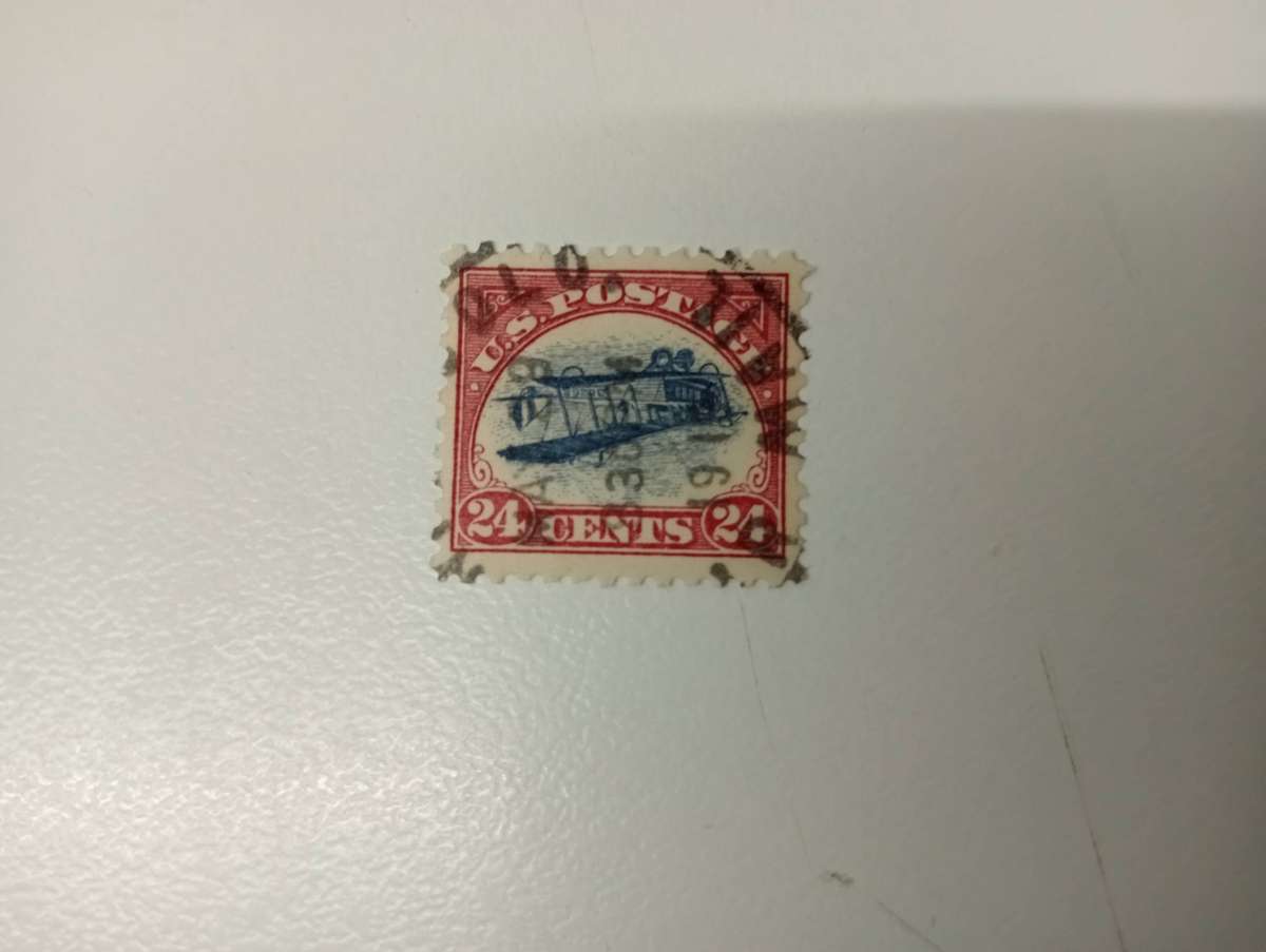 SCARCE NOT SEEN BEFORE " USA INVERTED JENNY  RATED AS A SCARCE SUPERB USED FORGERY