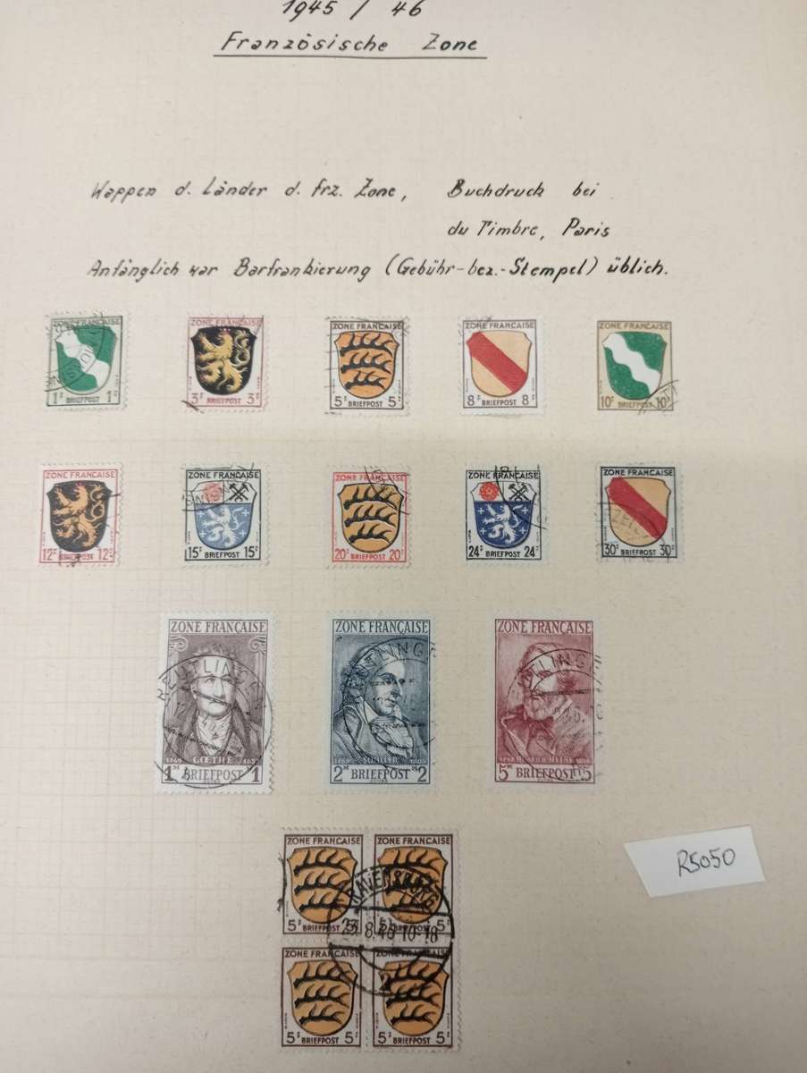 GERMANY-VERY SCARCE  R5050.00    FRENCH ZONE SET SUPERB USED-stamps will be removed from page