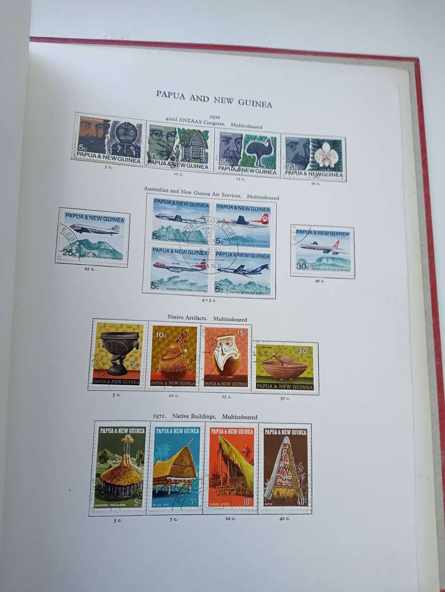 NEW AGE PRE-PRINTED ALBUM PAGES  PAUPUA NEW GUINEA TO POUND etc  MUST SEE pages below