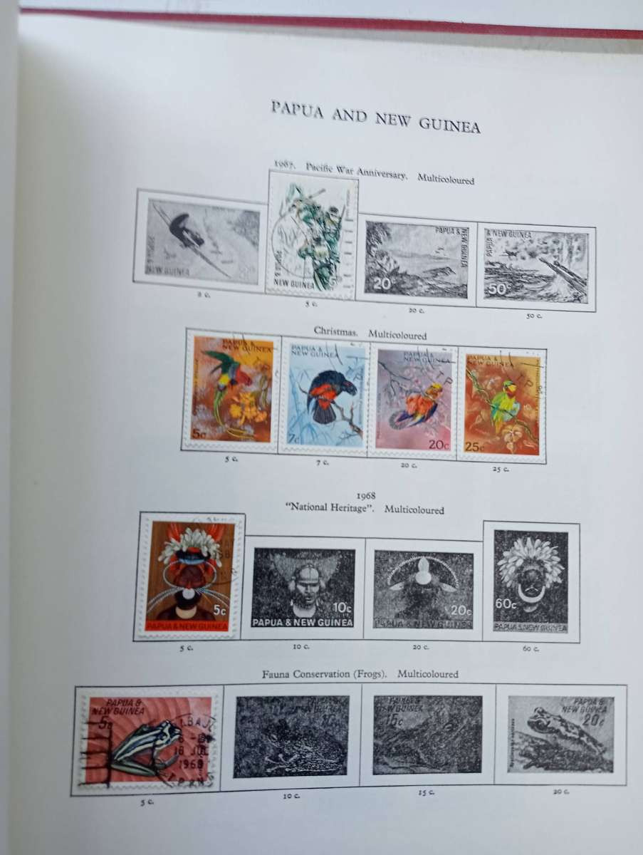 NEW AGE PRE-PRINTED ALBUM PAGES  PAUPUA NEW GUINEA TO POUND etc  MUST SEE pages below