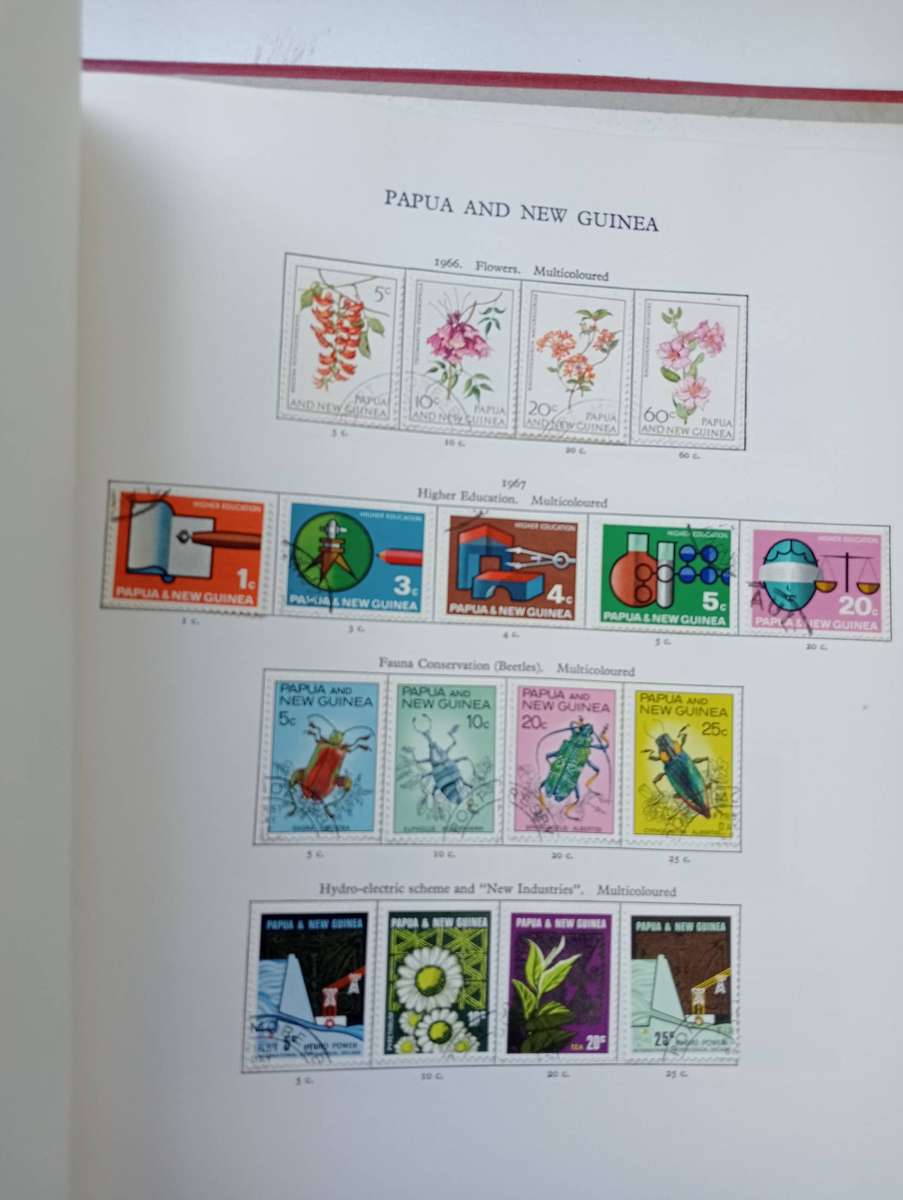 NEW AGE PRE-PRINTED ALBUM PAGES  PAUPUA NEW GUINEA TO POUND etc  MUST SEE pages below