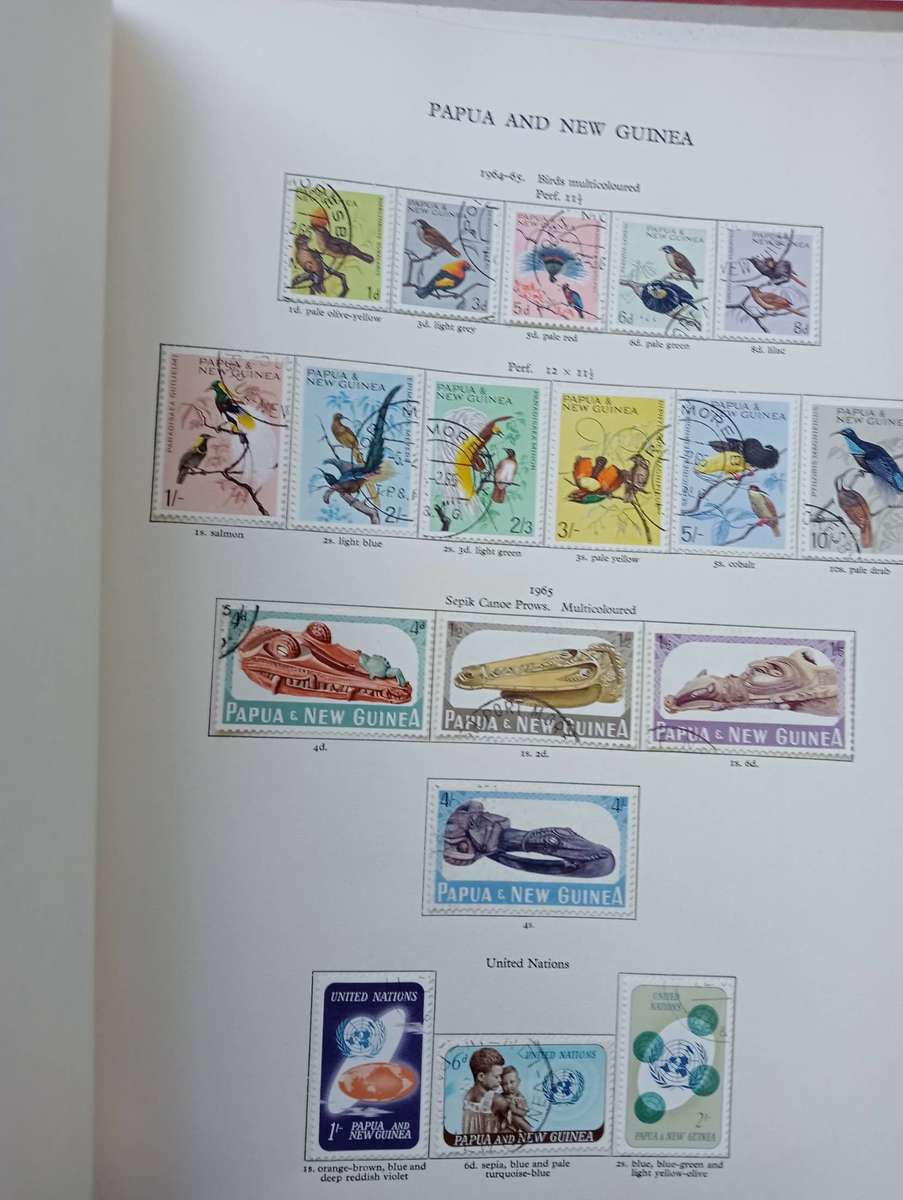 NEW AGE PRE-PRINTED ALBUM PAGES  PAUPUA NEW GUINEA TO POUND etc  MUST SEE pages below