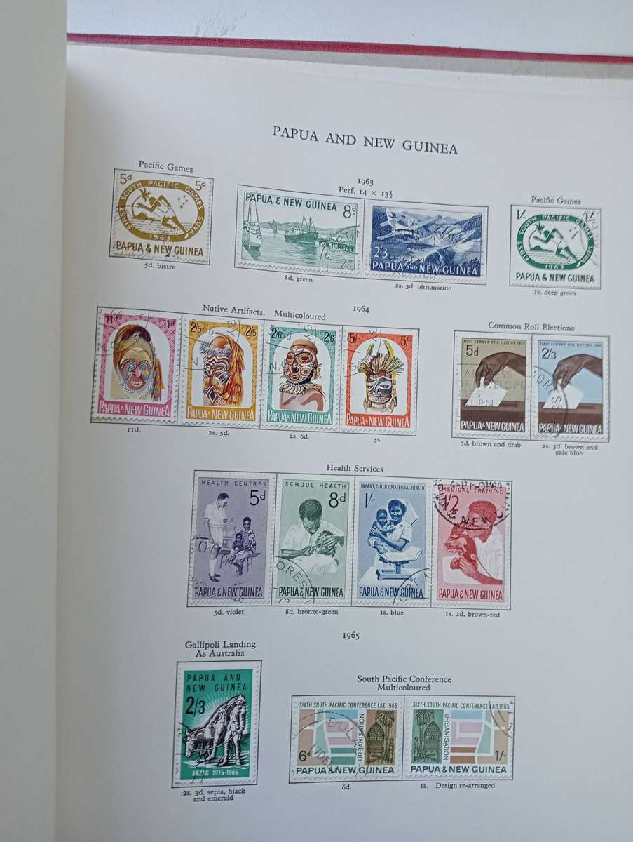 NEW AGE PRE-PRINTED ALBUM PAGES  PAUPUA NEW GUINEA TO POUND etc  MUST SEE pages below