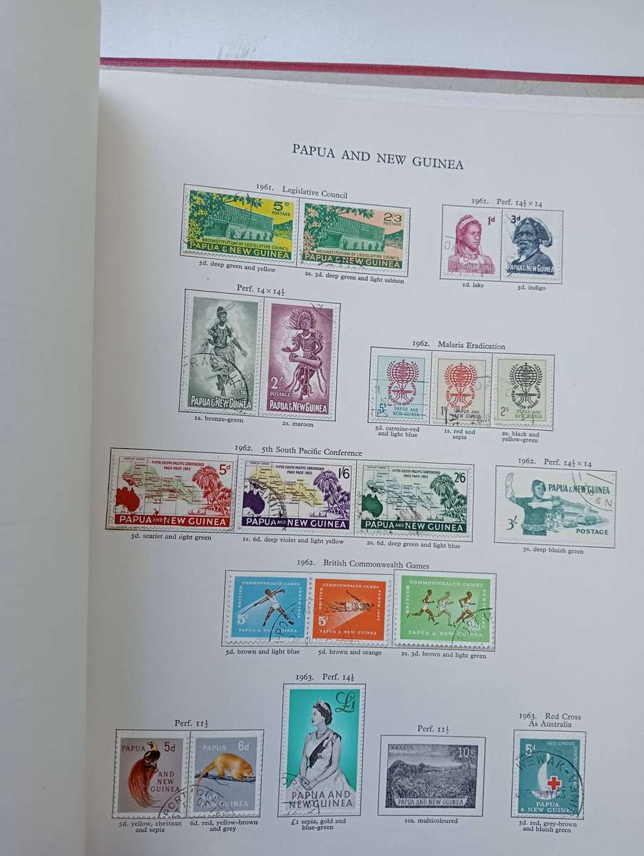 NEW AGE PRE-PRINTED ALBUM PAGES  PAUPUA NEW GUINEA TO POUND etc  MUST SEE pages below