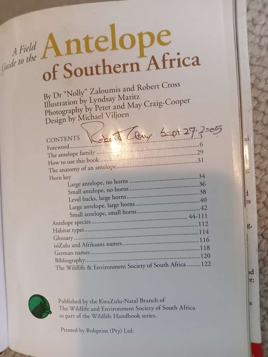 SIGNED BOOKS ON AUCTION TODAY   SOME  SCARCE READ BELOW  " MUST HAVE BOOK ON ANTHELOPE-NATURE  " `