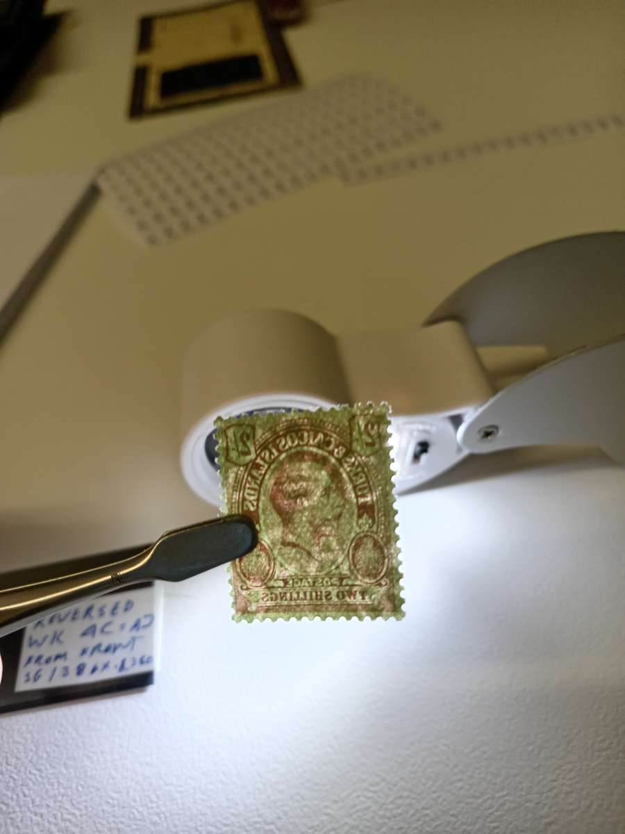 TURKS & CAICOS-VERY SCARCE SG 138b REVERSED WATERMARK SEE BELOW SUPERB MINT  R8340.00