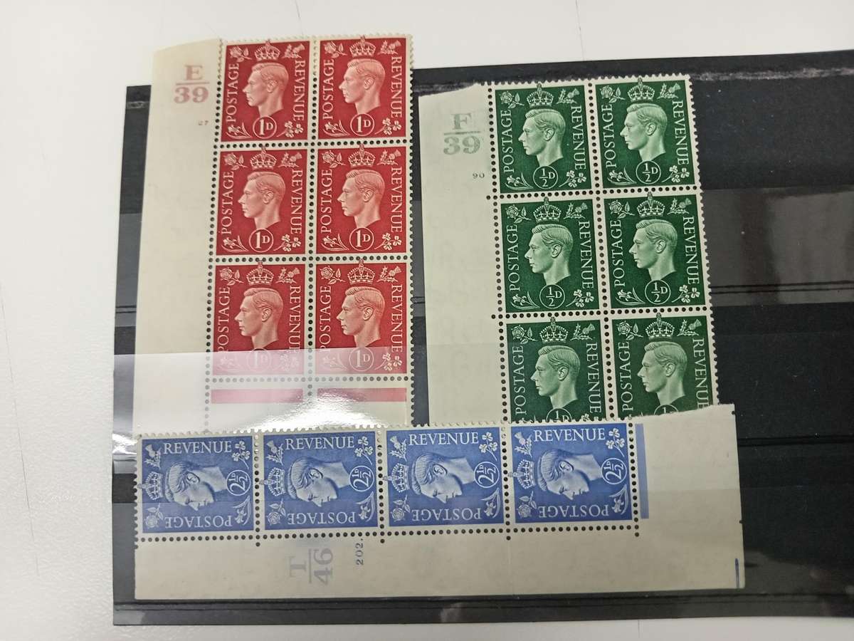 GB-KGVI VERY FINE MINT CONTROL BLOCKS ETC
