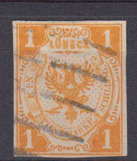 GERMAN STATES- LUBECK  R42 000.00    1862 RARE MICHEL 7   vfu