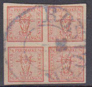 GERMAN STATES- MECKLENBURG R4000.00+    1856 RARE VERY SCARCE superb cancel Michel 1