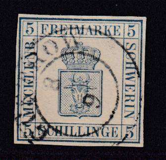 GERMAN STATES- MECKLENBURG R8400.00    1886  VERY SCARCE Michel 3 SIGNED   superb used