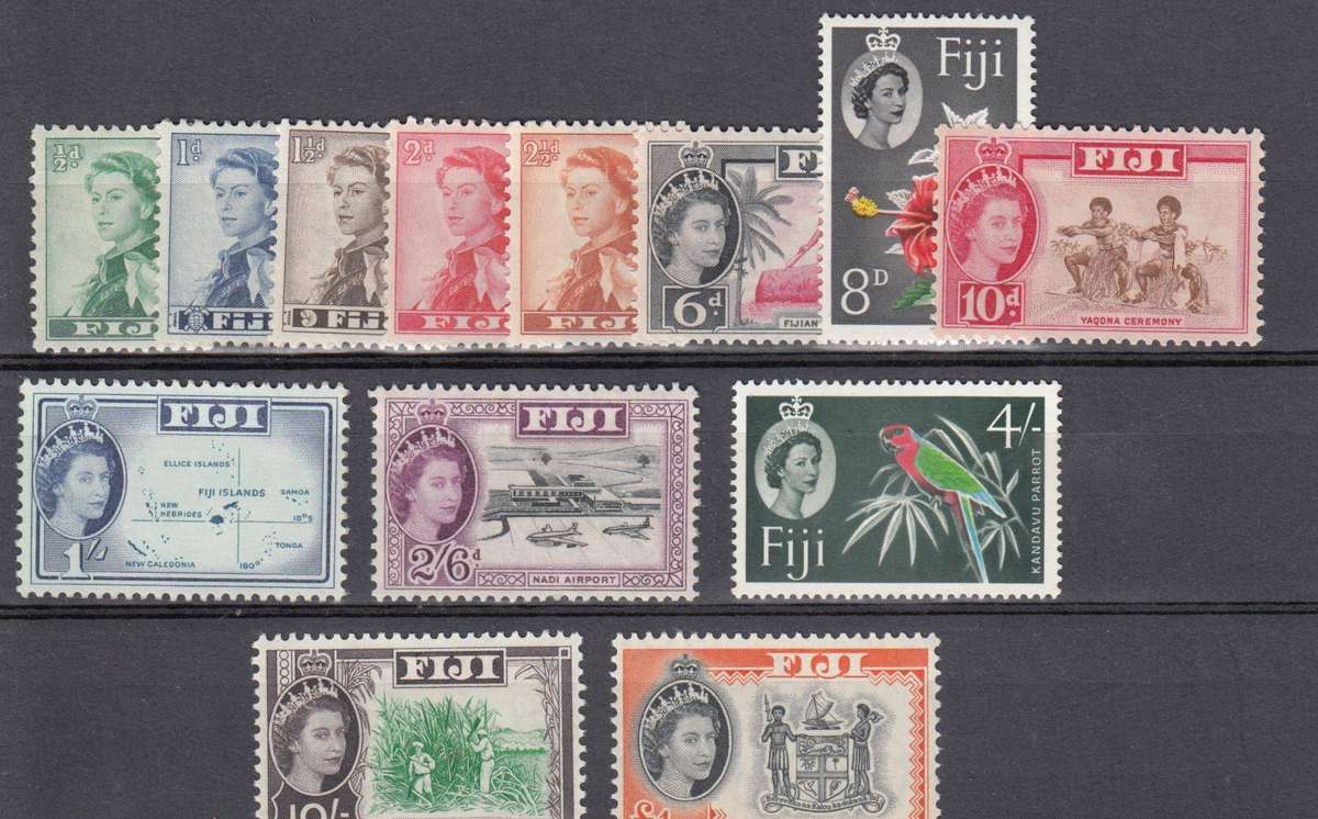 FIJI-QEII    R2520.00   1962 set COMPLETE WITH shades SUPERB UMM-ALL STAMPS FINE-CUT OFF !!