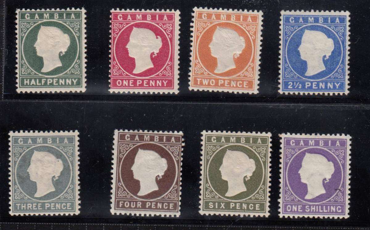 GAMBIA-QV 1886 BEAUTIFUL AND FRESH LOT superb mint NB READ BELOW