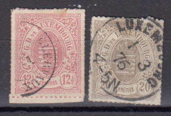 LUXEMBOURG-1859 TWO VFU ROUL. R620.00