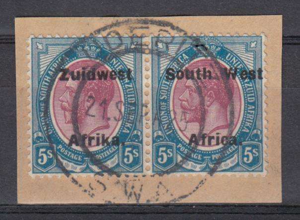 SWA-  5 SHILLING KINGS HEADS SUPERB ON PIECE  R3380.00+