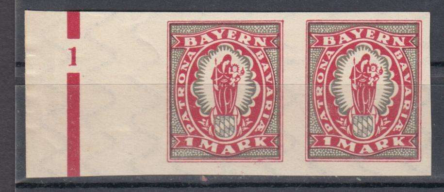 BAVARIA- SCARCE SG266 SUPERB UMM IMPERF PAIR