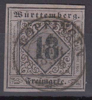 WURTTEMBERG-1851 EXTREMELY SCARCE SUPERB USED SG9     R28 450.00     SEE BACK BELOW